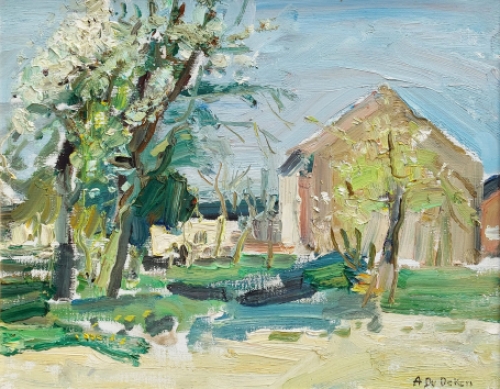 Schilderij van Albert De Deken, frisse expressionistische vormgeving