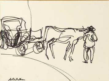 Kunstwerkje op papier van Albert De Deken