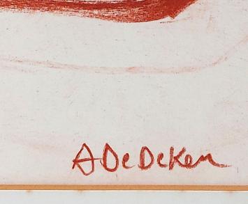 Kunstwerk op papier van A. De Deken