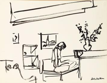 Kunstwerkje op papier van Albert De Deken