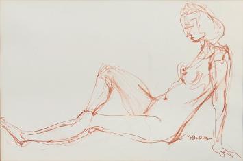 Kunstwerkje van Albert De Deken, een naakte dame