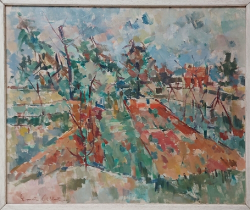 Schilderij van een landschap van de Belgische Schilder Albert Ernest