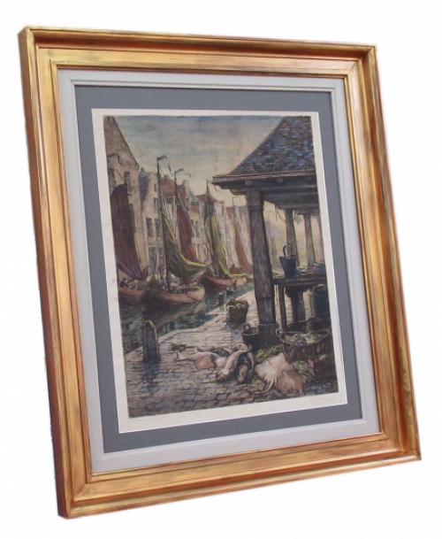 De Vismarkt in Mechelen Epreuve d'artiste