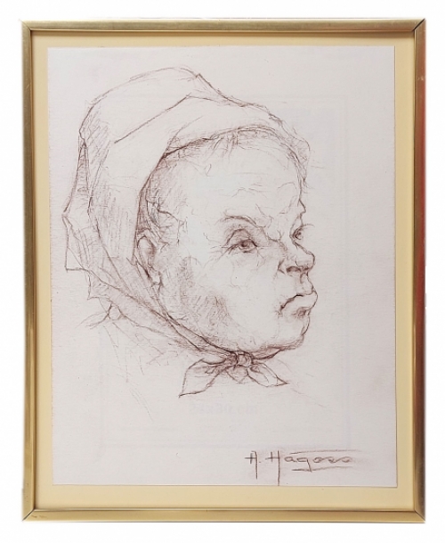 Tekening van de Belgische schilder Albert Hagers