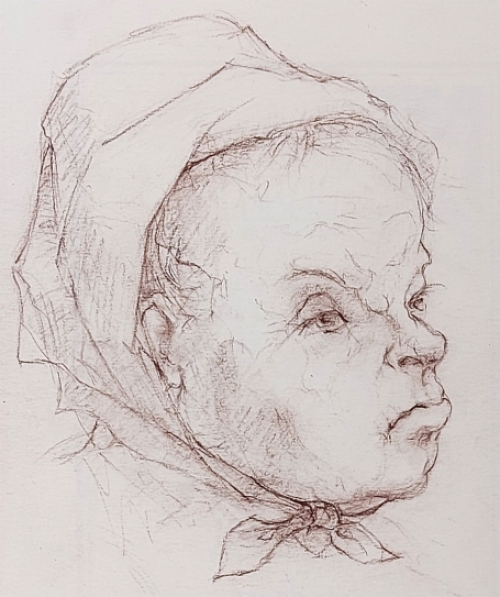 Nors kijkend meisje door Albert Hagers