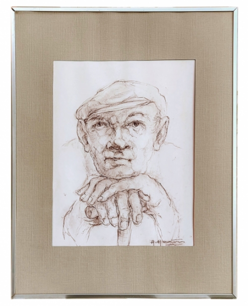 Tekening van de Belgische kunstenaar Albert Hagers