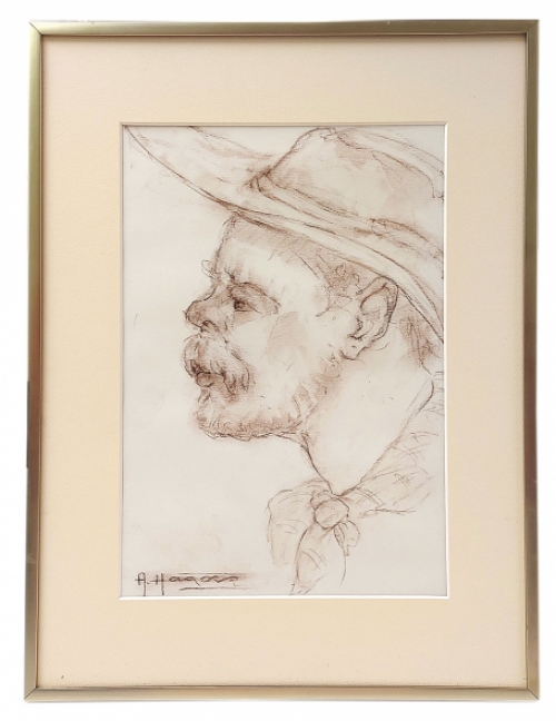 Tekening van de Belgische kunstenaar Albert Hagers