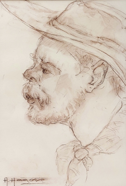 Pasteltekening door Albert Hagers