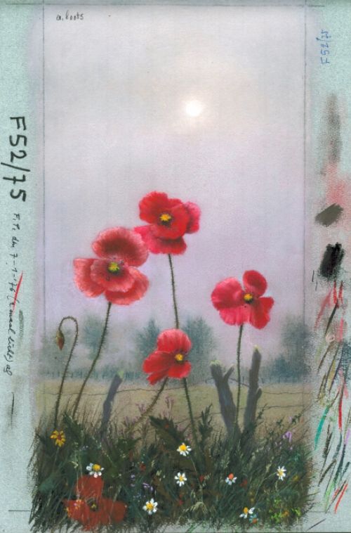 Albert Loots artist Belge met klaprozen