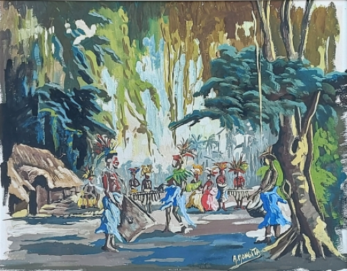 Kunstwerkje van de Congolese kunstenaar Albert Mongita