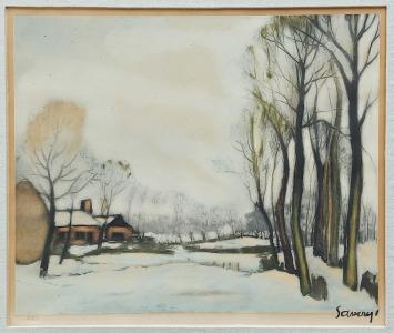 Litho van de Belgische kunstenaar Roger Hebbelinck