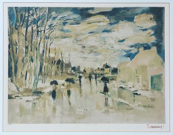 Litho van de Belgische kunstenaar Albert Saverys