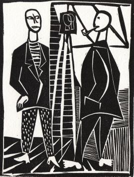 Linocut uit Le poète assassiné, Papauté