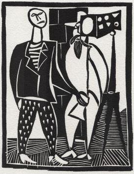 Linocut uit Le poète assassiné, Papauté