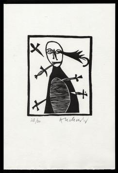 Linosnede uit 2001 van Pierre Alechinsky kopen