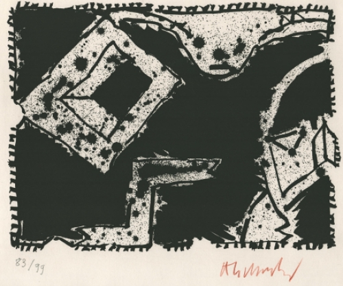 Litho uit 2018 van Pierre Alechinsky