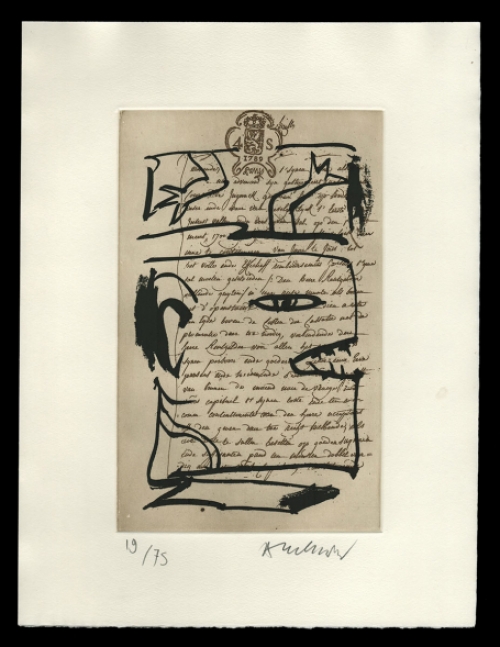 Kunstwerk op papier van Pierre Alechinsky