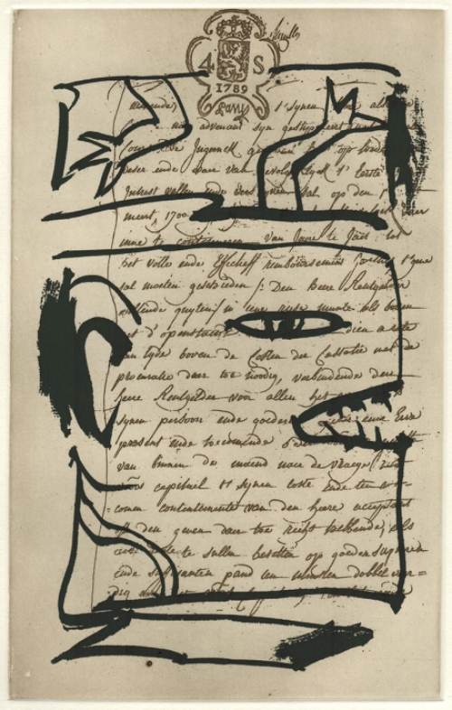 Pierre Alechinsky met een gelimiteerde ets