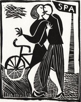 Linocut uit Le poète assassiné