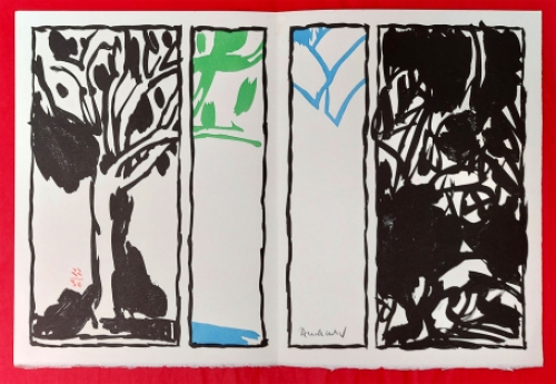 Kunstwerk op papier van Pierre Alechinsky