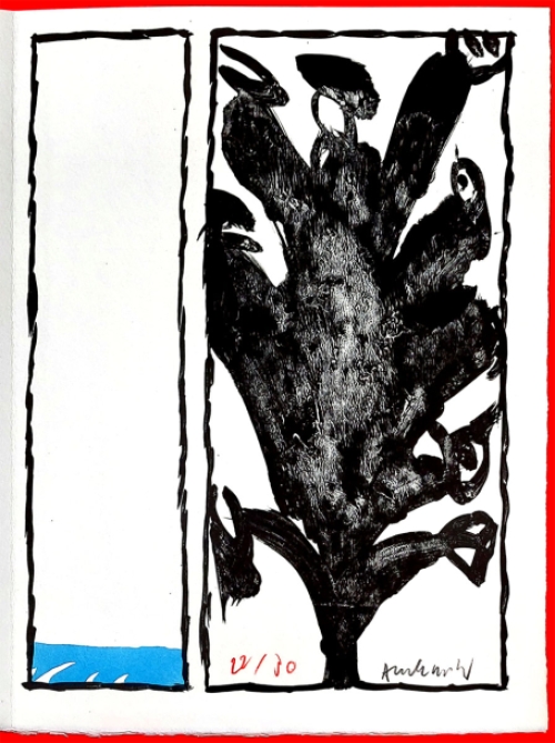 Pierre Alechinsky met een gelimiteerde litho