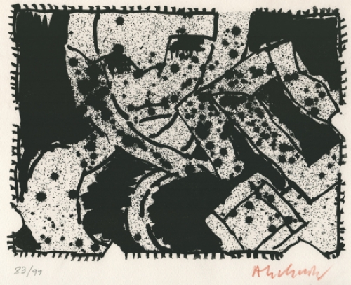 Litho uit 2018 van Pierre Alechinsky