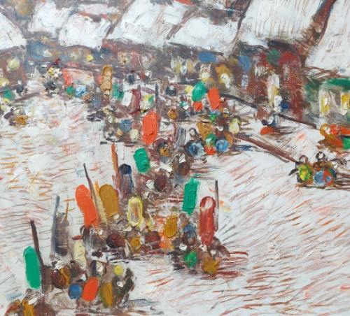 Speels schilderij van Alfons Blomme kopen
