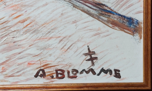 Groot schilderij van A. Blomme
