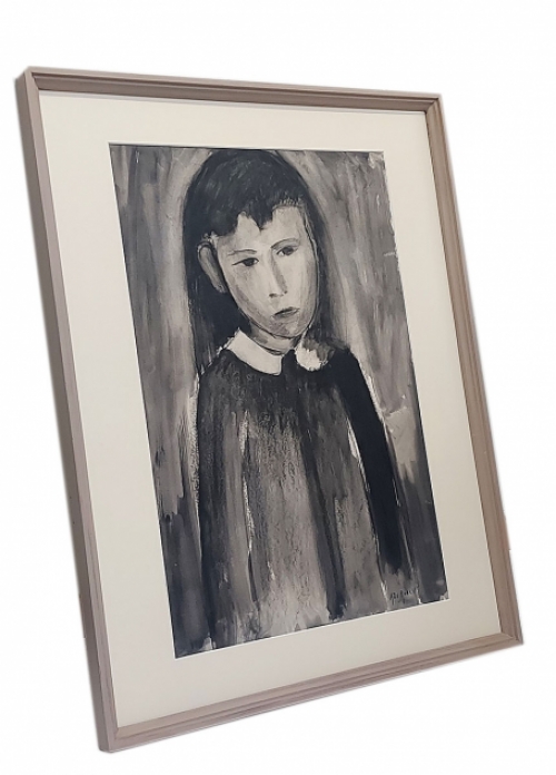 Alfons De Roeck met een expressionistisch werk