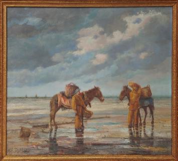Alfons Rubbens met de garnaalvissers