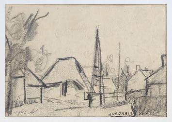 Alfons Vermeir met een potloodtekening