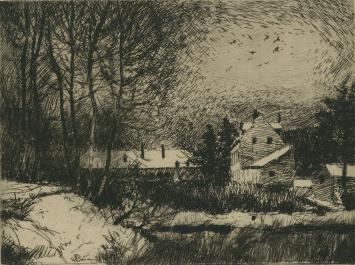 Kunstwerk op papier van Alfred Bastien