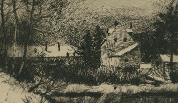 Ets van de Brusselse kunstenaar Alfred Bastien