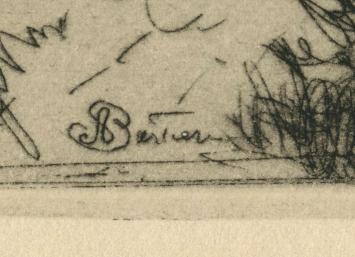 Alfred Bastien met een ets uit 1941