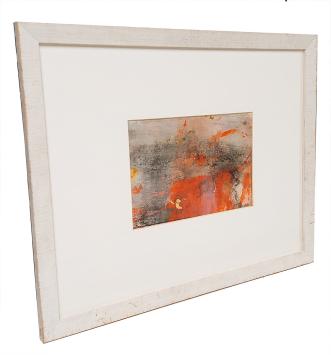 Abstract werkje op stof geschilderd