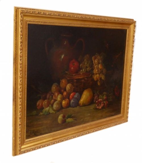 Stilleven Fruit en bloemen 1892