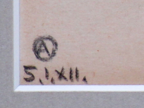 Originele potloodtekening van Alfred Ost uit 1912