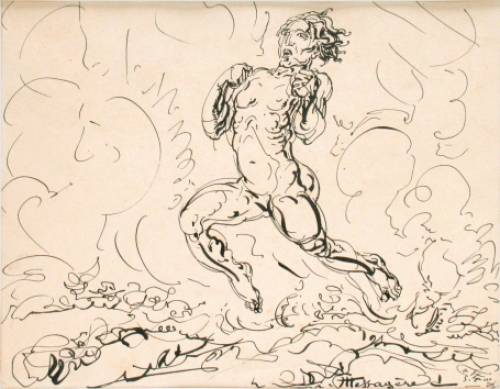 Tekening van de Mechelse kunstenaar Alfred Ost uit 1923