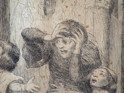 Historische scene getekend door Alfred Ost