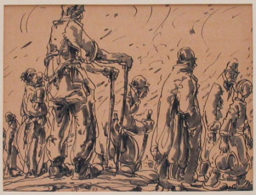 Fewassen tekening van de  Mechelse kunstenaar Alfred Ost