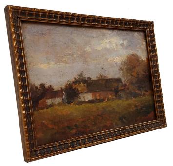 De oude hoeve in het landschap
