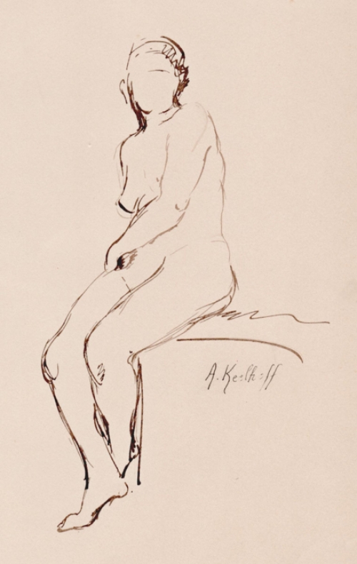 Tekening van de Belgische kunstenares Alice Keelhoff