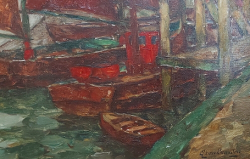 Alfons van Beurden met een impressionistisch schilderij