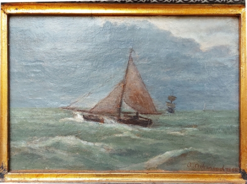 Groot schildererij van Andreas Achenbach