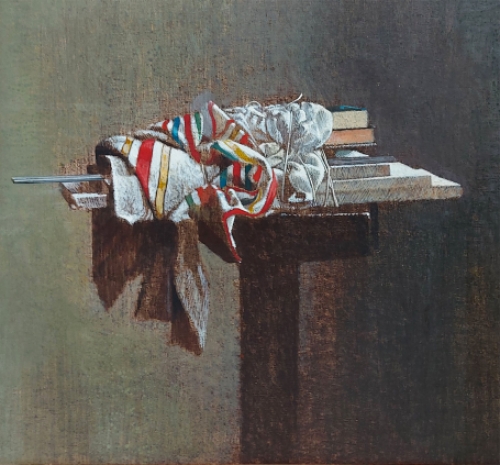 De Italiaanse schilder Angelo Vadalà met een stilleven