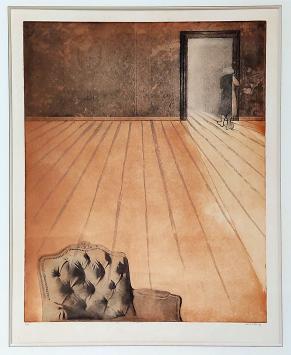 Anne Donck of Nanou Donck met een grote ets