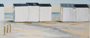 Strandcabines van Anne-Marie Deraeve