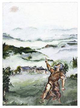 Antoine Juliens met een expressief schilderij