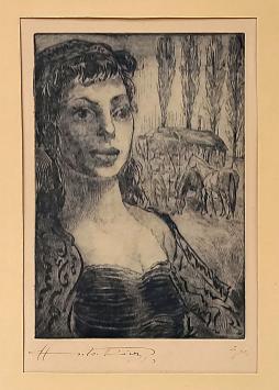 Dame bij de paarden van Anto Diez