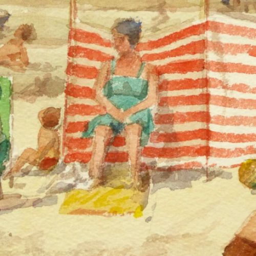 Waterverfschildererij van de Belgische kunstschilder Antoon Luyckx